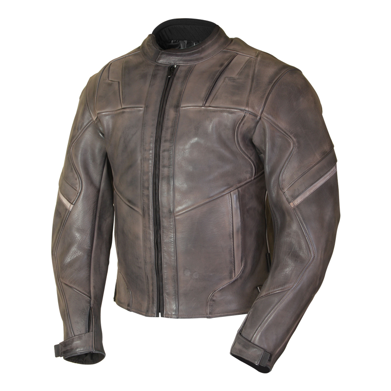 Strata EVO The Shadow-Strike Distressed Leather Moto Jacket – Stealth Grey