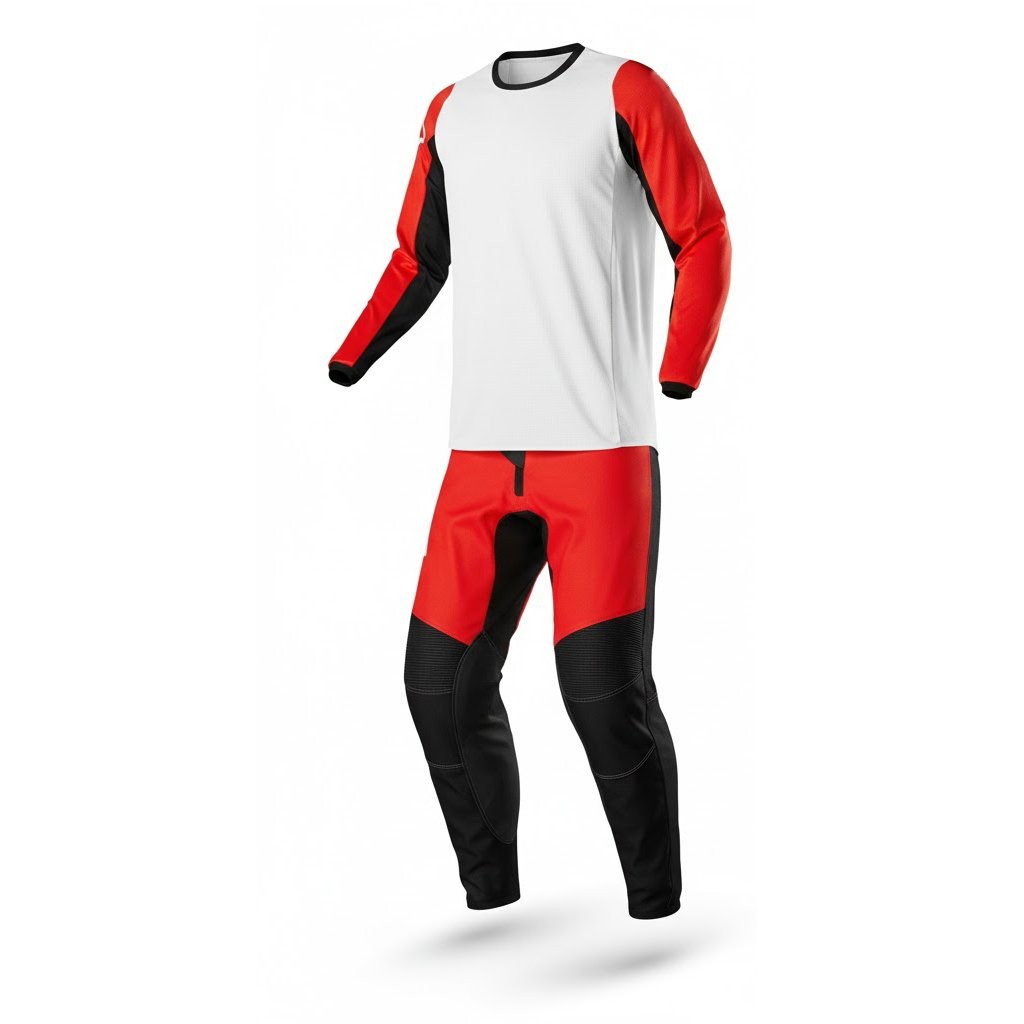 Outlaw Corsa White Red Black MX Racing Gear Set