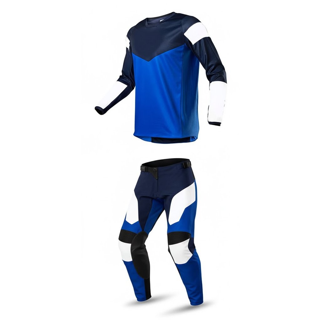 Renegade Raid Blue Navy White MX Racing Gear Set